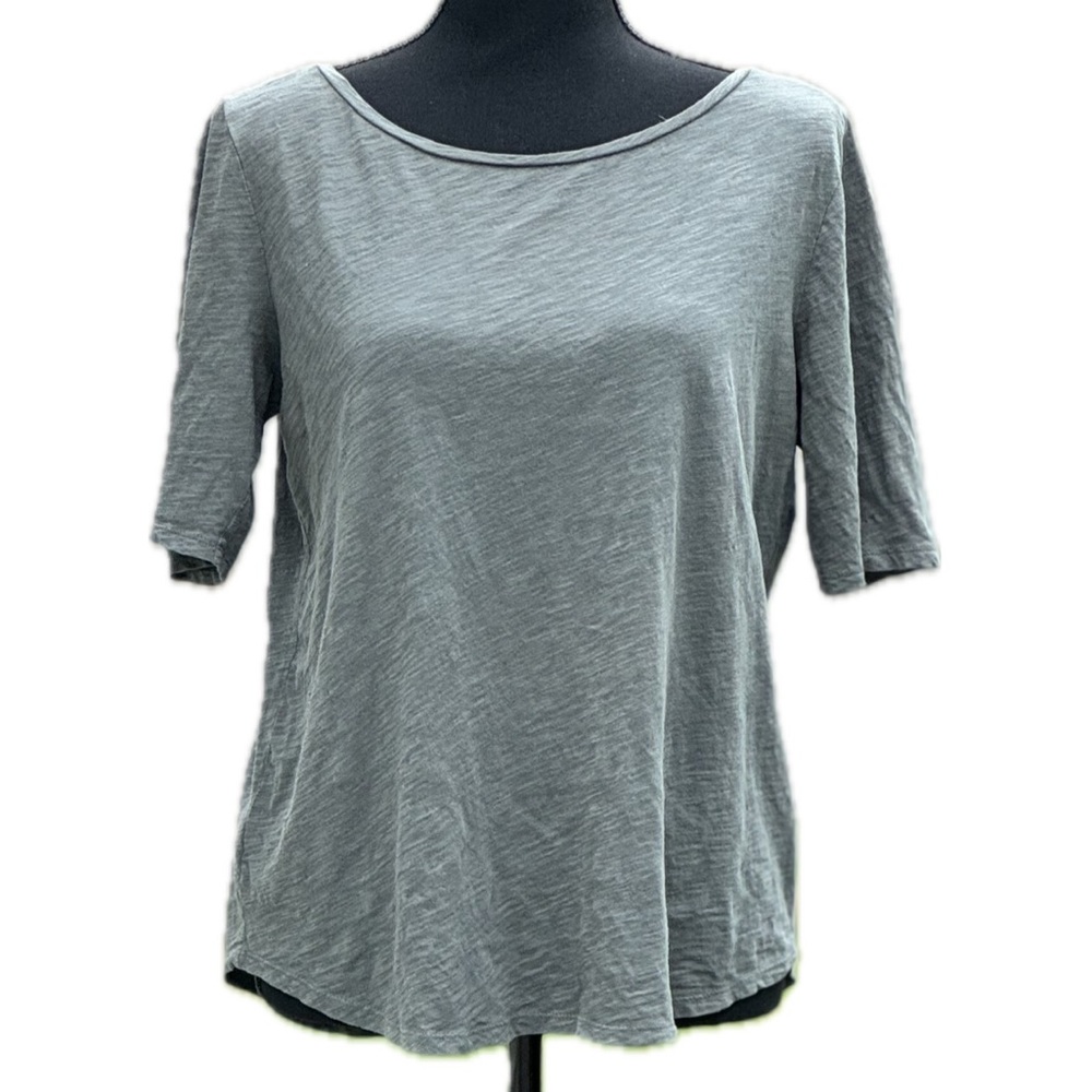Loft Vintage Cotton Elbow Sleeve Tee in Green